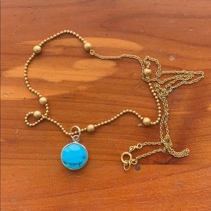 Dainty gold necklace turquoise